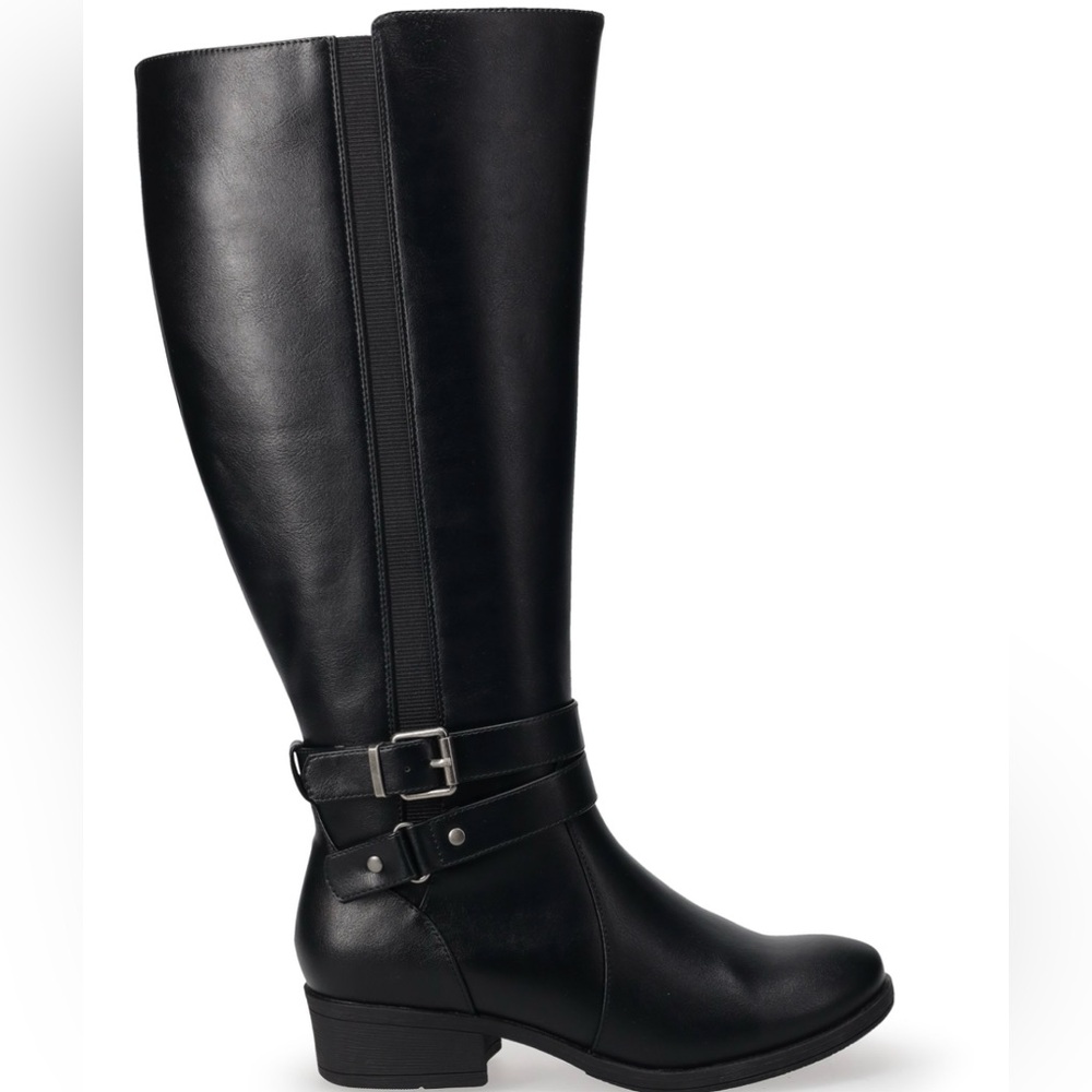 Croft & Barrow Black Buckle Mid-Calf Boots – New and with box